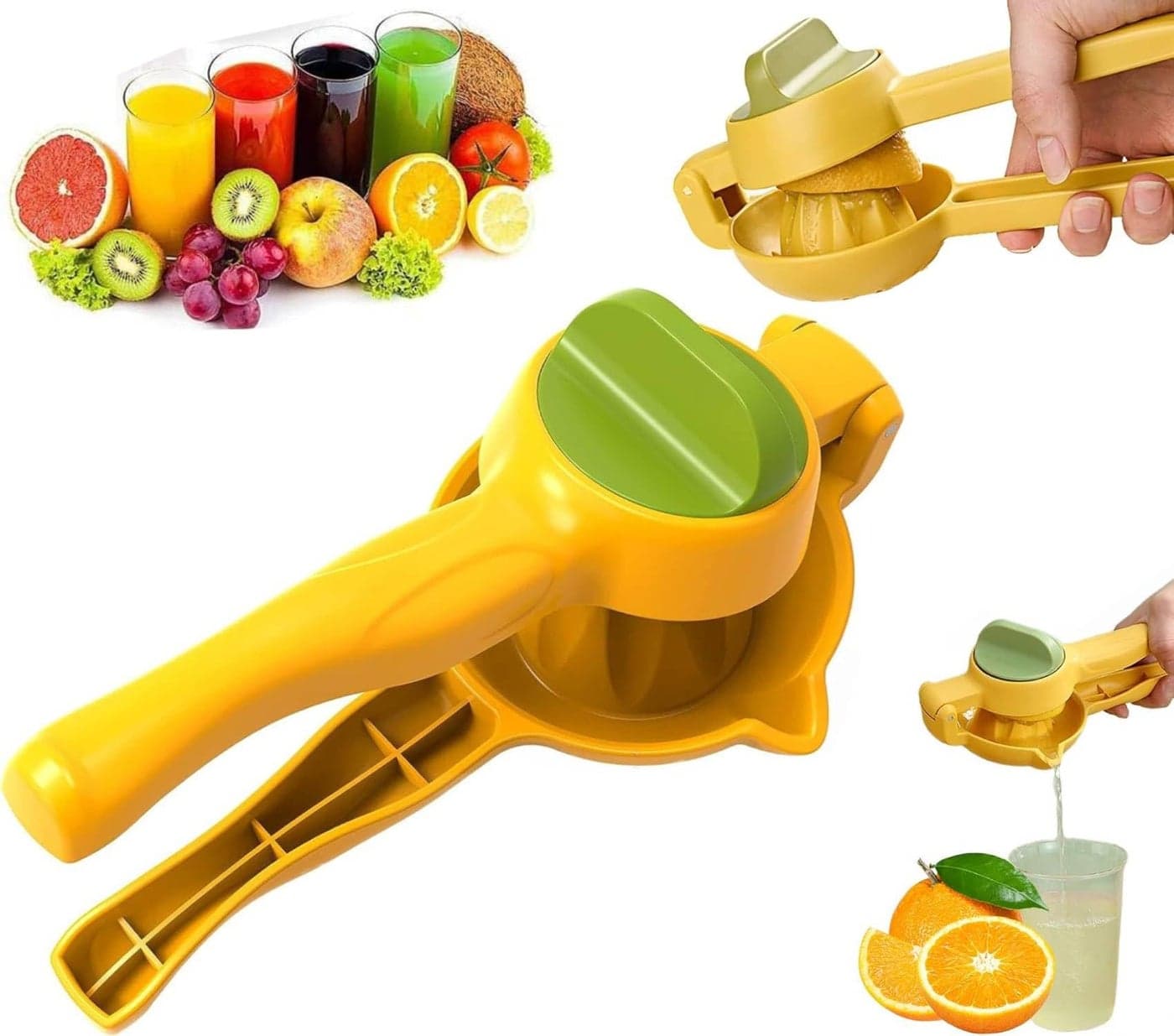 Prostuff.in® Manual Juicer | Citrus Juicer | Lemon Squeezer | Fruit Juicer With Rotary Knob Rotatable | Lemon, Orange, Citrus, Fruits, Lime Squeezer | Hand Juicer Kitchen Tool Multicolor 1 Pcs