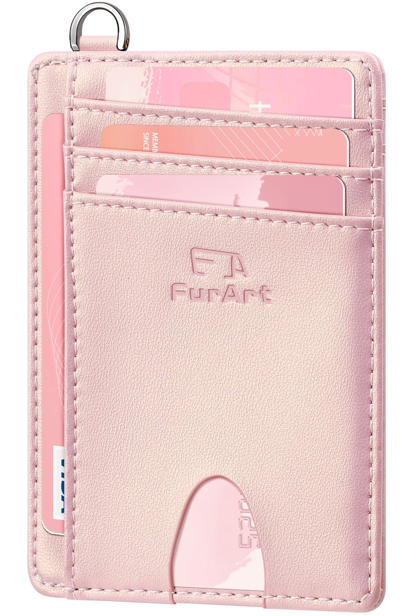 FurArt Slim Minimalist Wallet, Front Pocket Wallets, RFID Blocking, Credit Card Holder for Men-Pink