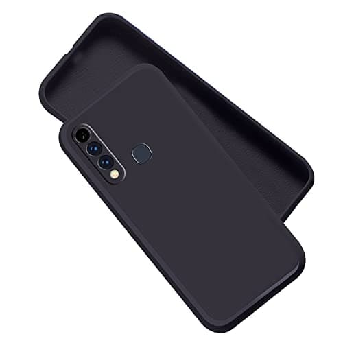 A rtistque Liquid TPU Silicone Matte Shockproof Flexible with Camera Protection Soft Back Cover Case for Vivo Y17 / Y15 / Y12/ U10 - Black