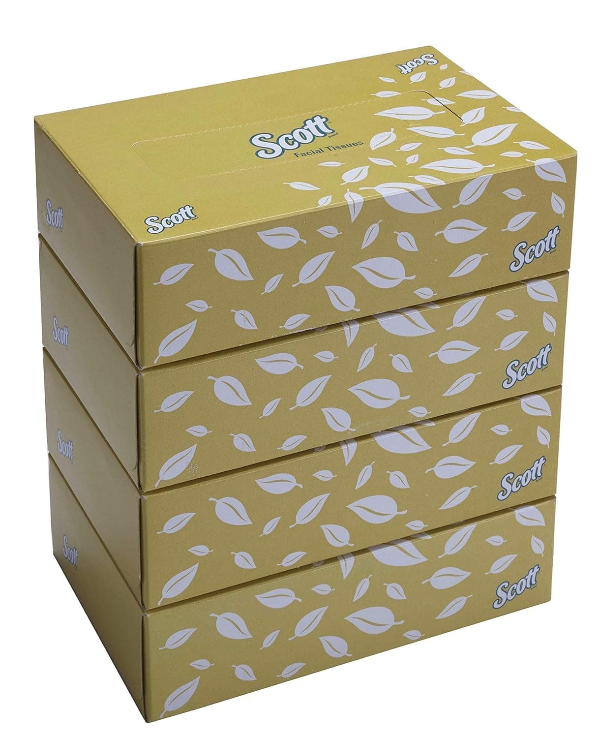 SCOTT ® Facial Tissue Box 60044 - 2 ply Flat Box Facial Tissue - 4 Tissue Boxes x 100 Face Tissues - Sheet Size 15.7 x 21 cm (400 facial tissue)