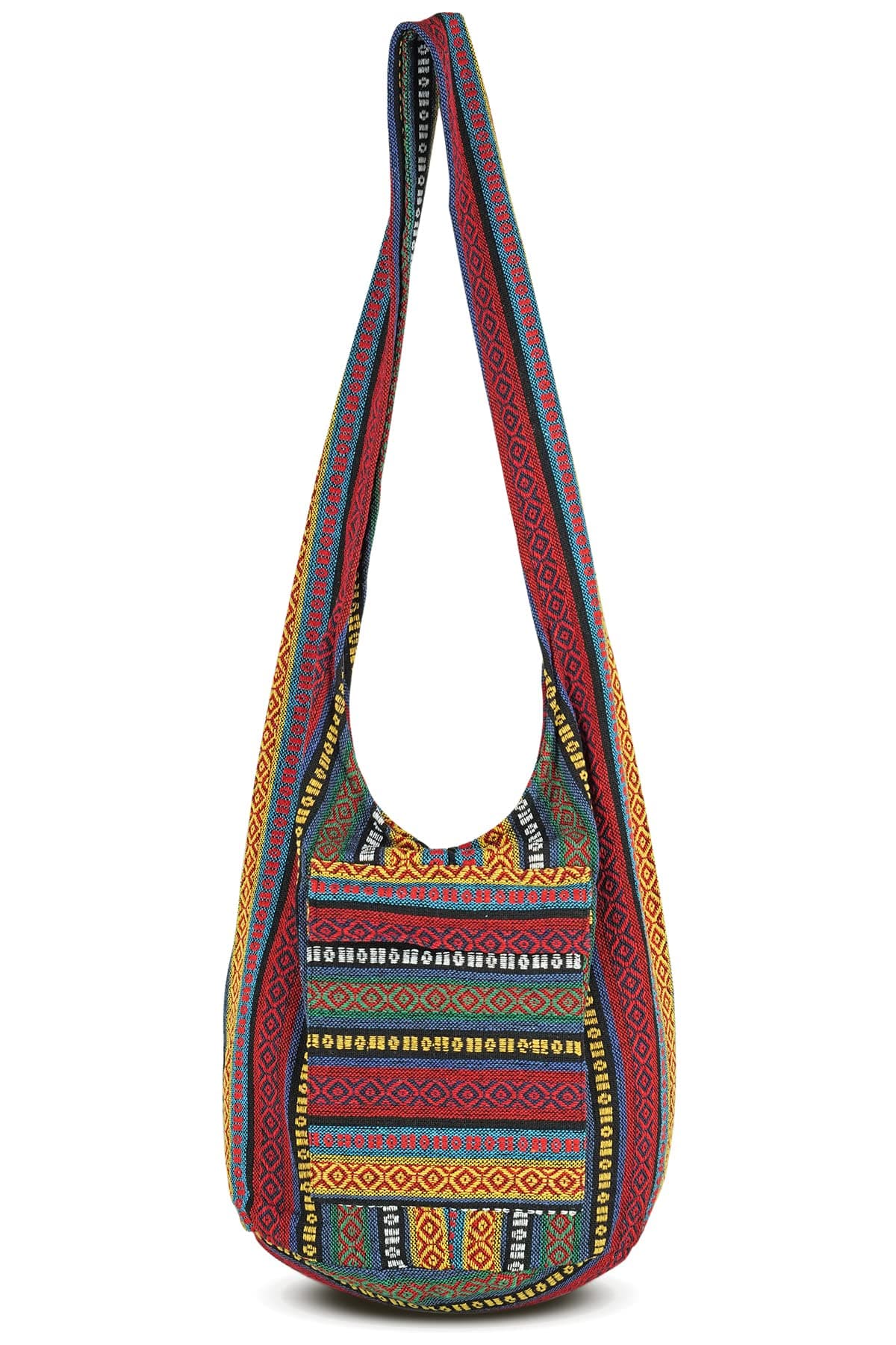Your Cozy Boho Crossbody Bag for Women – Handmade Cotton Sling Bag Lightweight Unisex Travel Purse with Zipper (Reggae)