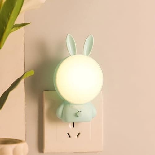 ascension Cartoon Rabbit Shape Night Lamp LED Plugin Lamp for Kids Room with Warm Cool Light Energy Saving Portable Wall Night Light Decor Item for Bedroom Gift Birthday Home Office Decor (Assorted)