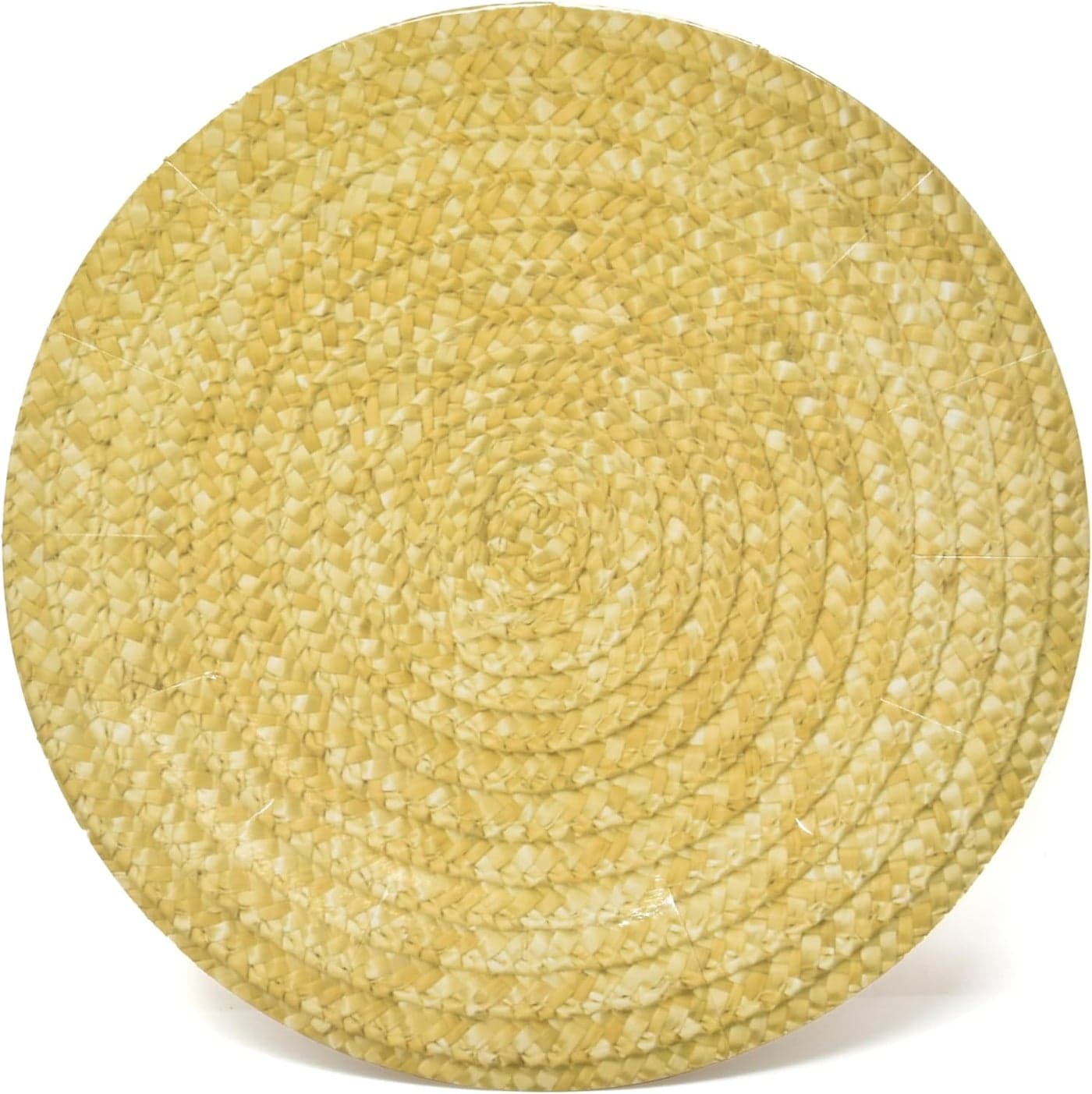 Gift Boutique 24 Disposable Braided Wicker Round Charger Plates 13 Rustic Brown Rattan Woven Dinner Serving Tray Heavy Duty Paper Cardboard Platter for Spring Table Wedding Bridal Shower