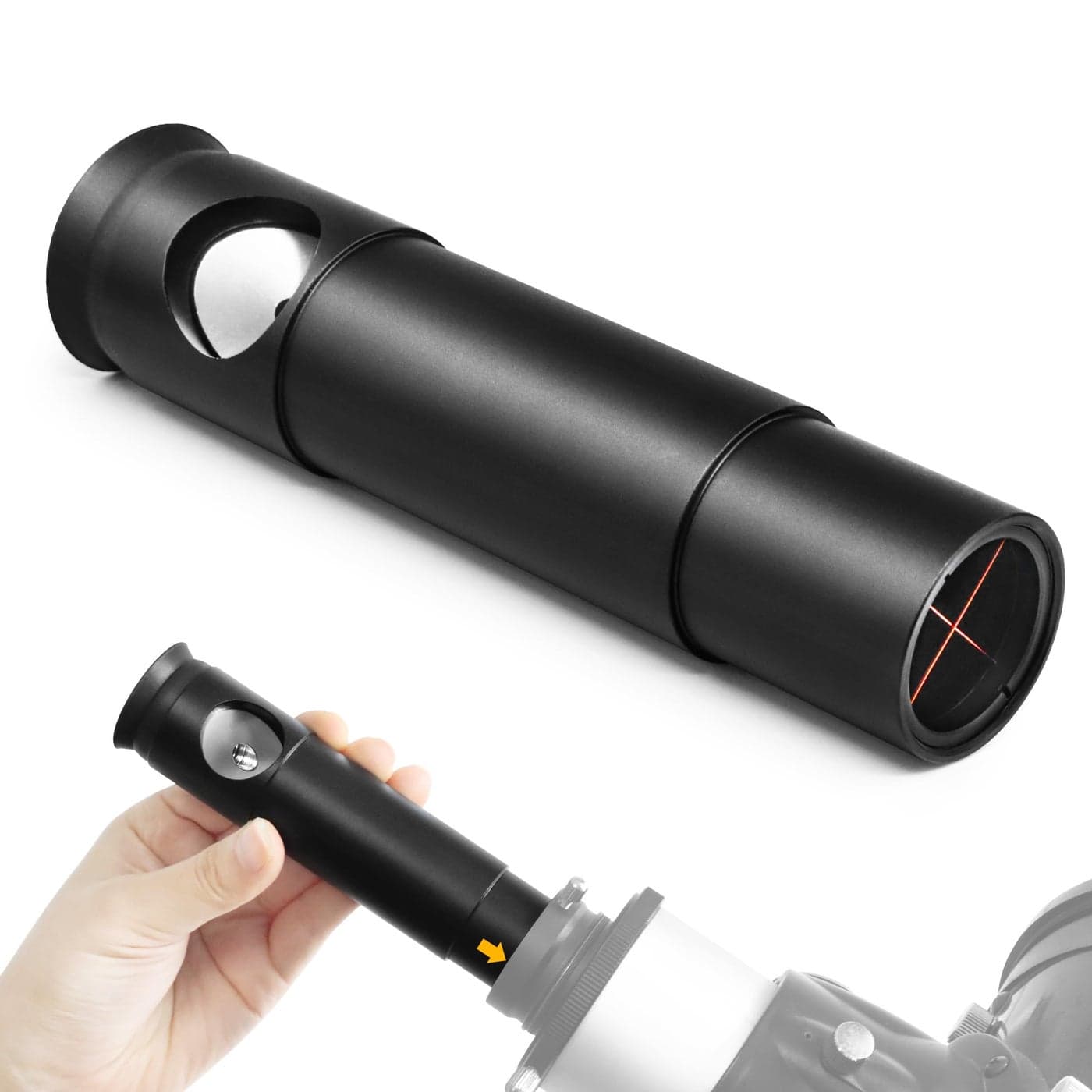 Astromania 1.25Inch Metal Collimating Cheshire Eyepiece Without Laser for Newtonian Reflector Telescope - Long Version