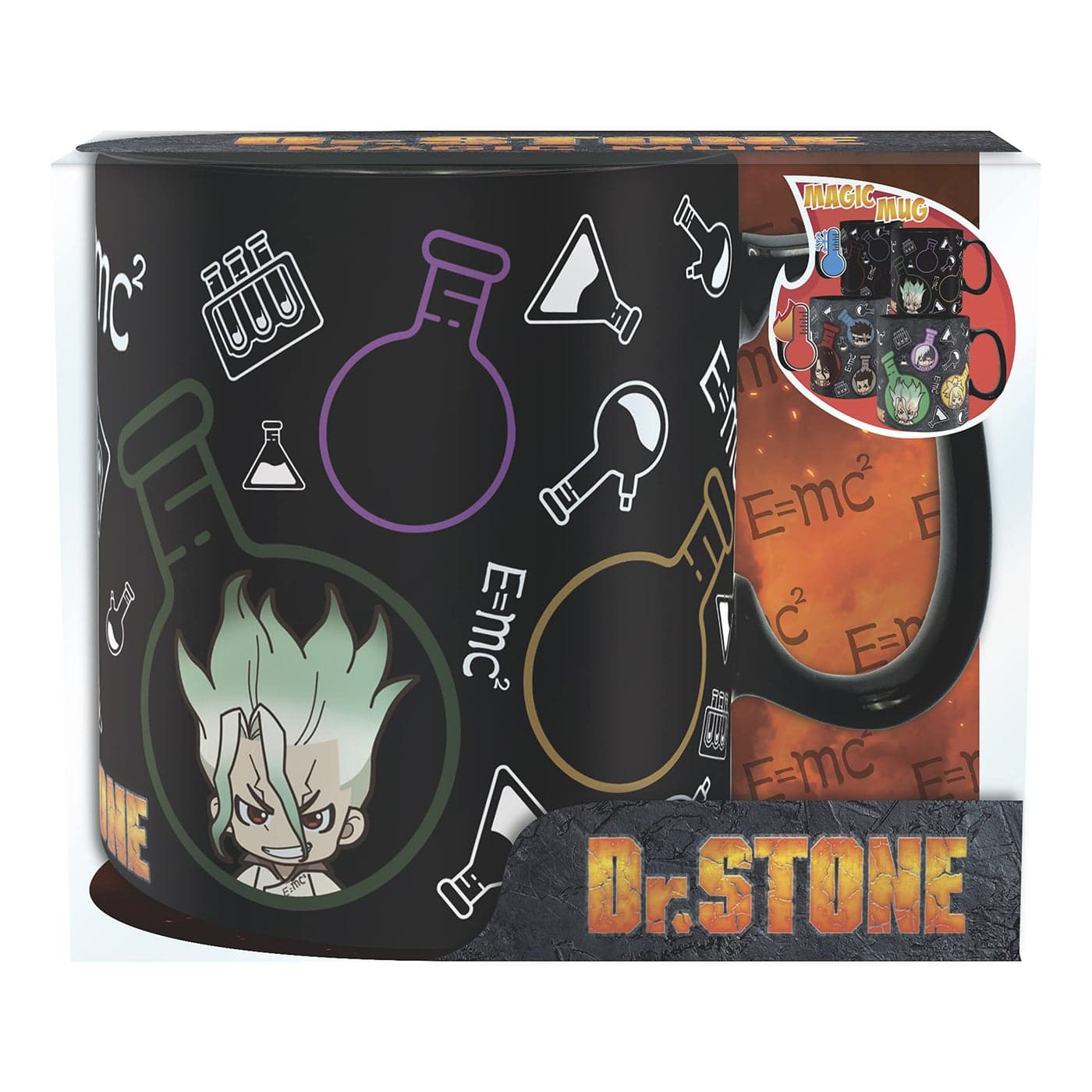 ABYSTYLE Dr Stone Chibi Formula HeatChange Ceramic Color Changing Coffee Tea Mug 16 Oz Hand Wash Only Anime Manga Drinkware Home Kitchen Essential Gift