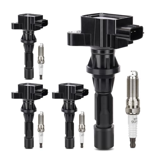 UF540 Ignition Coil & 3811 Double Iridium Spark Plug For 2006-2013 Mazda 3 Mazda 6 CX-7 MX-5 L4 Replaces# C1683 L3G218100A 5C1740 L3G2-18-100B 4PCS