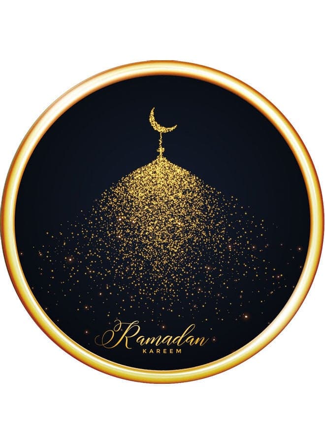 Ramadan Kareem Printed Wall Sticker Black/Gold 30x30cm