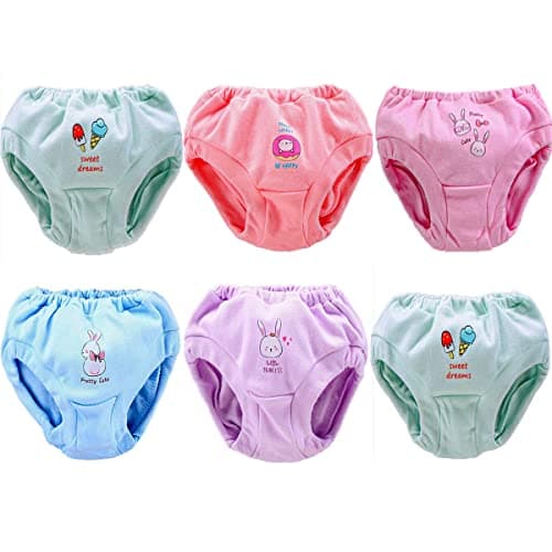 Baby Bucket Baby Boys & Baby Girls Cotton Panties (Pack of 6) (New 10LC 6PC PK 7891_Light-Coloured -10LC-1_6 Months-12 Months)