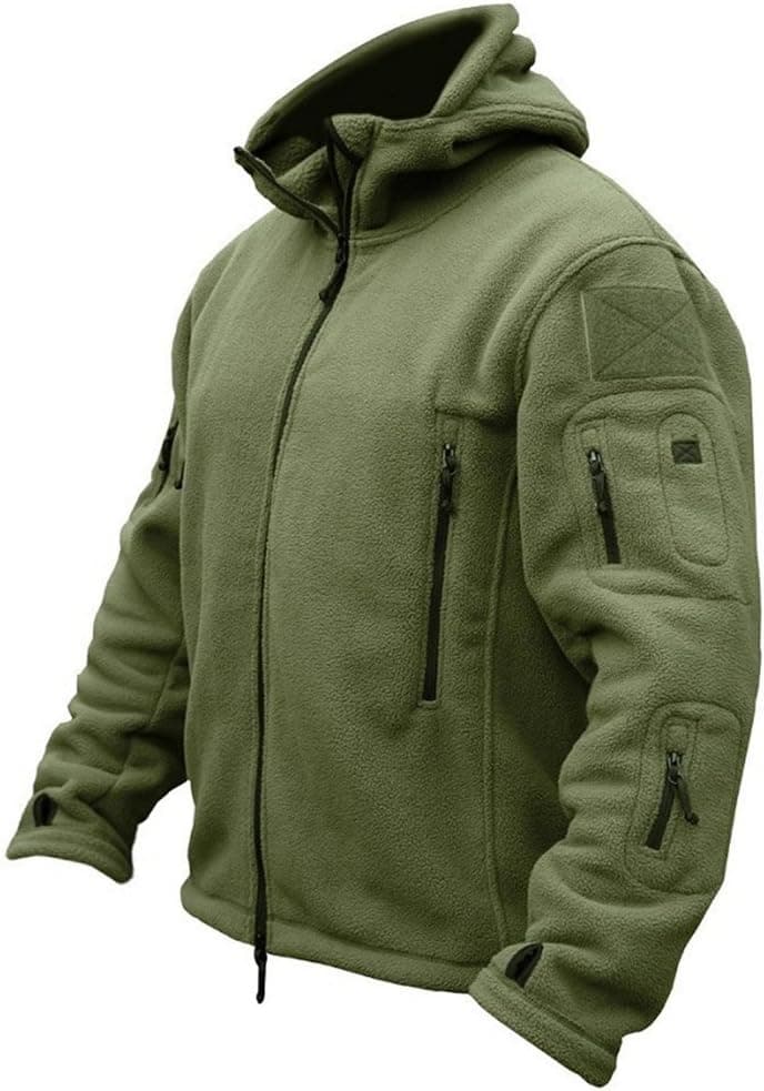 ReFire Gear Men's Warm Military Tactical Sport Fleece Hoodie Jacket - Army Green, XX-Large