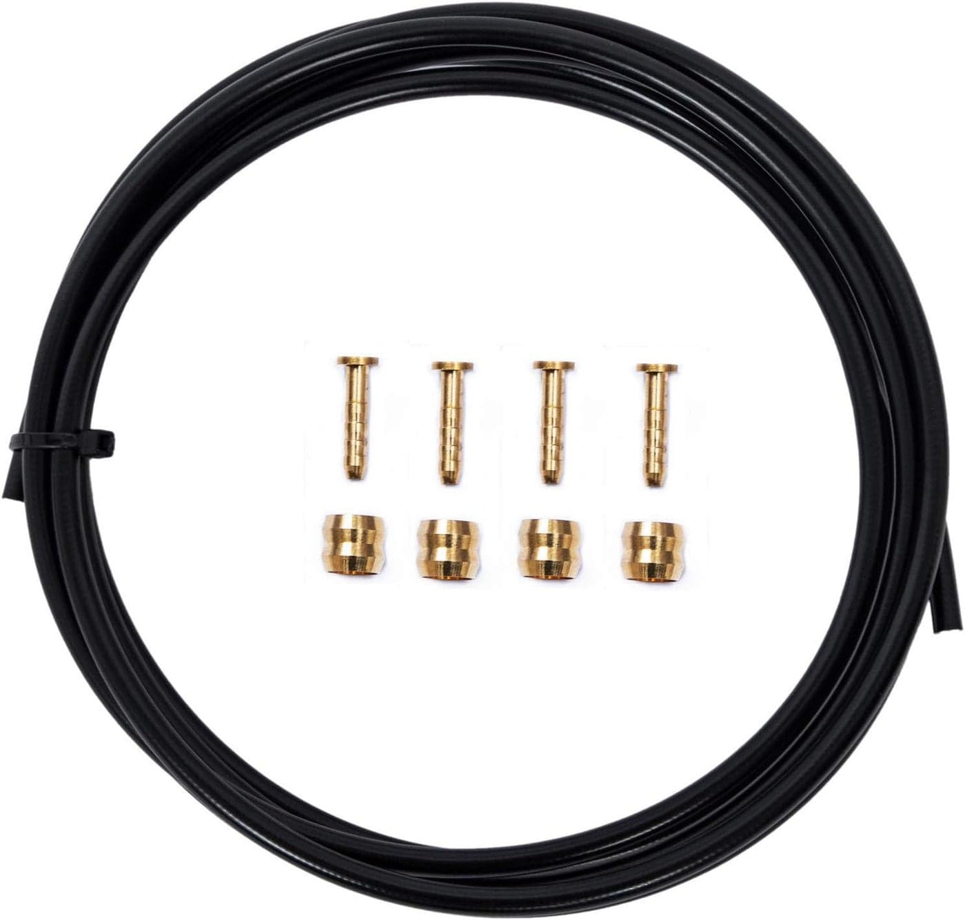 YBEKI Bicycle Brake Hose and Brass Connection Insert Kit - 2500mm Hydraulic Disc Brake Hose for Shimano BH59 BH90 Avid Sram Magura (Black)