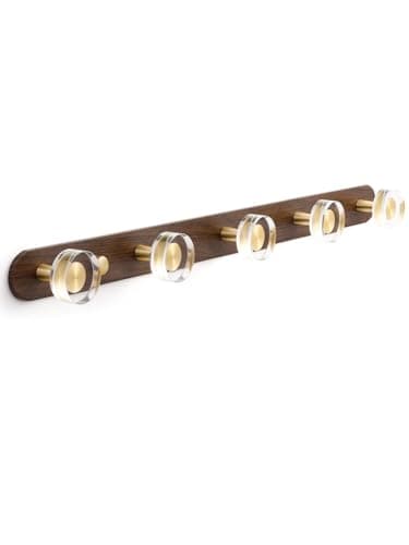 JIASENBAO 1 Pack Crystal Coat Rack Wall Mounted Wood Towel Hooks for Bathrooms Wall Hooks for Hanging Robe Coat Hooks Kitchen Decorative Heavy Duty Zinc Alloy