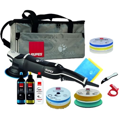 RUPES LHR15V Complete Kit for BigFoot Mark V Random Orbital Polisher - Additional Accessories Included - BigFoot Silver Tools Bag Included - Reduced Noise & Vibrations - Provides Optimal Balance