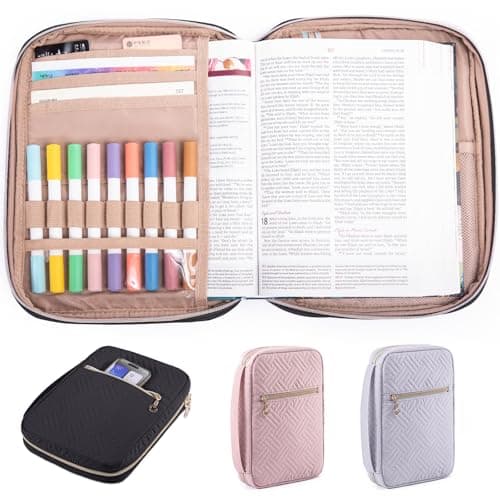 APLUFINE Bible Cover for Women - Soft Bible Case - Carrying Book Case for Bible Accessories - Bible Holder Case for Women - Girls Bible Bag - Bible Carrier - Bible Sleeve - Church Bag