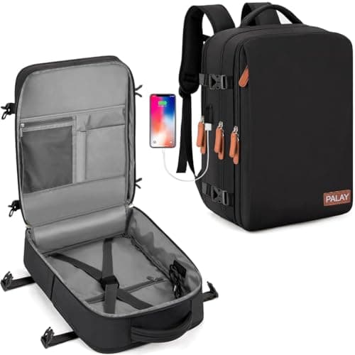 PALAY® Laptop Bags for Women Travel Backpack for Women, Carry On Backpack with USB Charging Port, 15.6inch Laptop Backpack Flight Approved, Nurse Bag Casual Daypack for Weekender Business Hiking