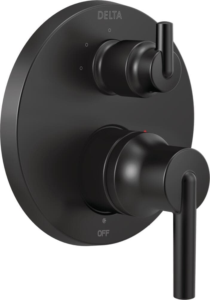 DELTA FAUCET T24859BL Contemporary Monitor 14 Series Valve 3Setting Integrated Shower Trim with Diverter Matte Black