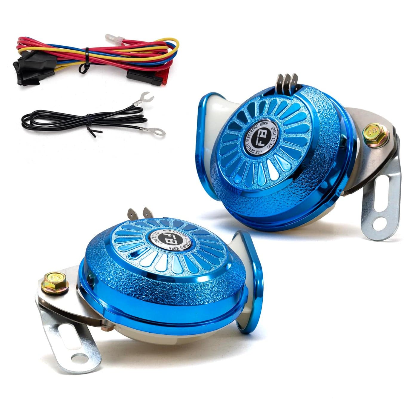 AOLIHAN Loud Car Horn Kit3Tone Train Horn with Different Sounds130db High Low Tone Truck Horns12V Blue Fashion Dual Horns for TruckMotorcycleCarEBikeSUV