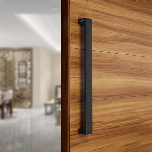 LAPO Stainless Steel Pull Handles for Home | 18 Inch Pull Push Bar for Main Doors | Black Finish | 30-100mm Door Compatibility | Ideal for Glass & Wooden Doors| 3 Years of Warranty