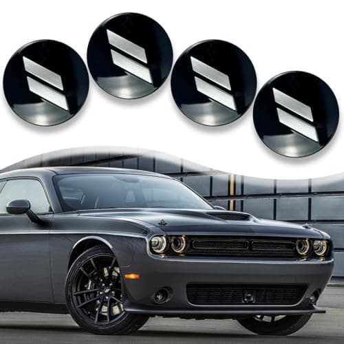 63mm25 inches Slash Wheel Center Cap Covers HubCap Emblem Badge Trim Compatible with Dodge Charger Challenger Durango Hornet Dart RT SRT Magnum Nitro Journey Caliber