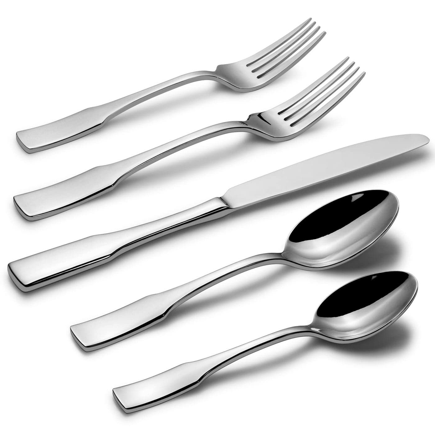 Alata Kate 60Piece Silverware Set Stainless Steel Flatware SetService for 12Mirror Polished Cutlery SetDishwasher Safe