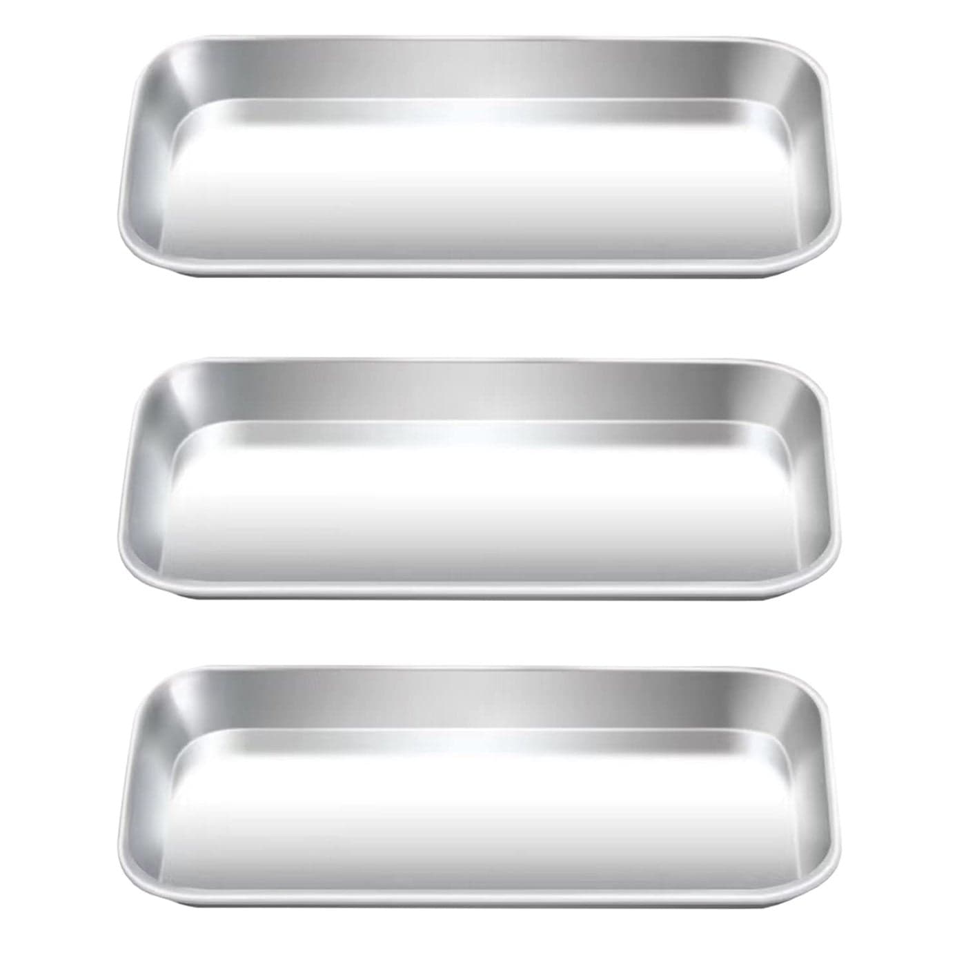Yzurbu 3pcs Metal Tray Stainless Steel Tray for Tattoo Supplies Resin Bathroom Lab Instrument
