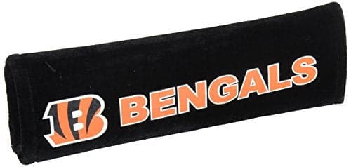 Fremont Die NFL Cincinnati Bengals Seat Belt Pads, 10" x 2.5" (Pack of 2), 10" x 2.5" (Pack of 2), Black/Team Colors (96718B)