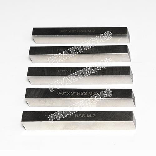 PRAZTECH® New 5 Pcs 3/8" x 3/8" x 3" HSS Square Tool Bit Lathe Fly Cutter Mill Blank M2 | High speed steel | Cuts Mild Steel, Alloy Steel and Tool Steel
