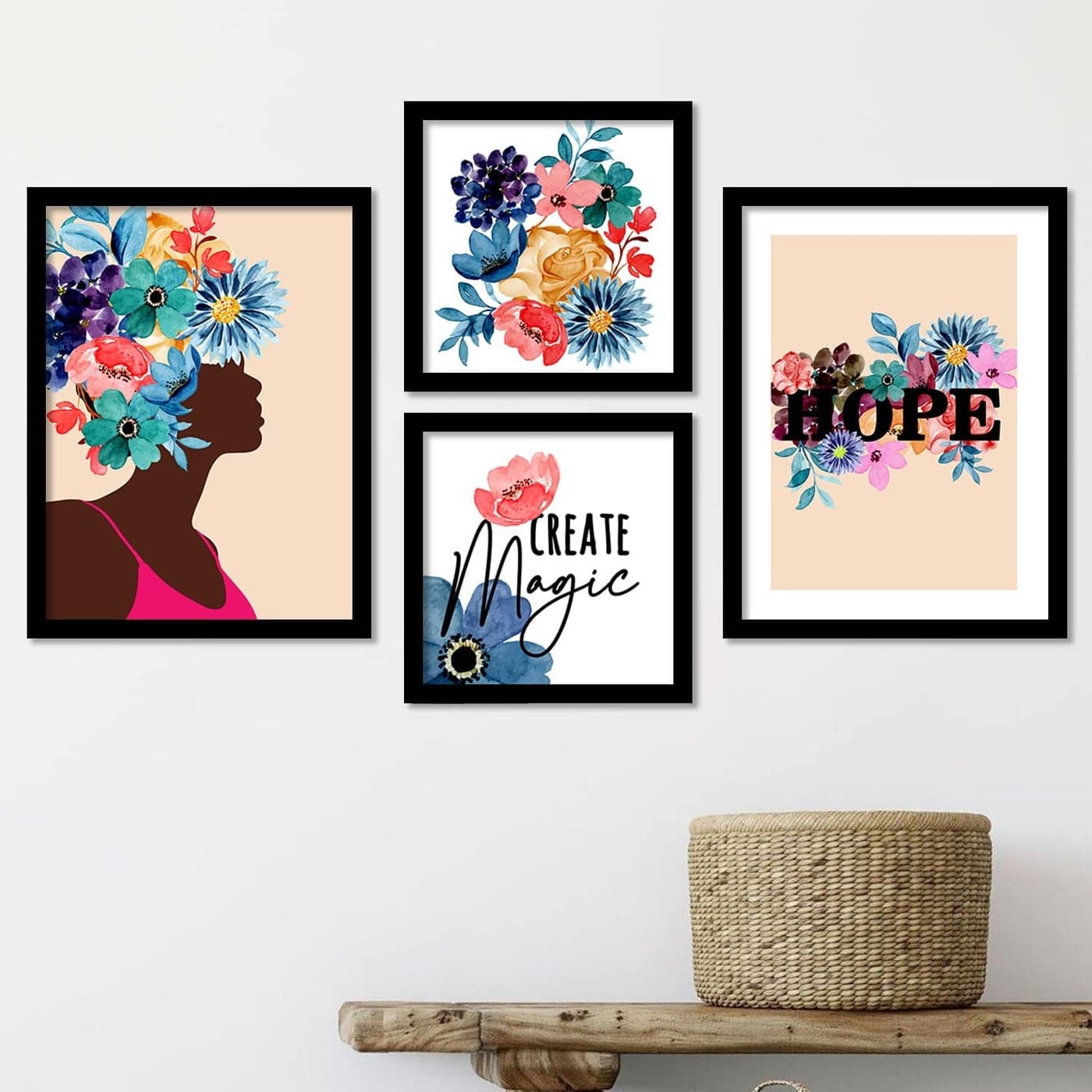 Kalit Kala Decor Paintings for wall decoration with frame Cute Teddy with Quote Paintings for living room bedroom 105 x 135 inch Set of 4 Decor011