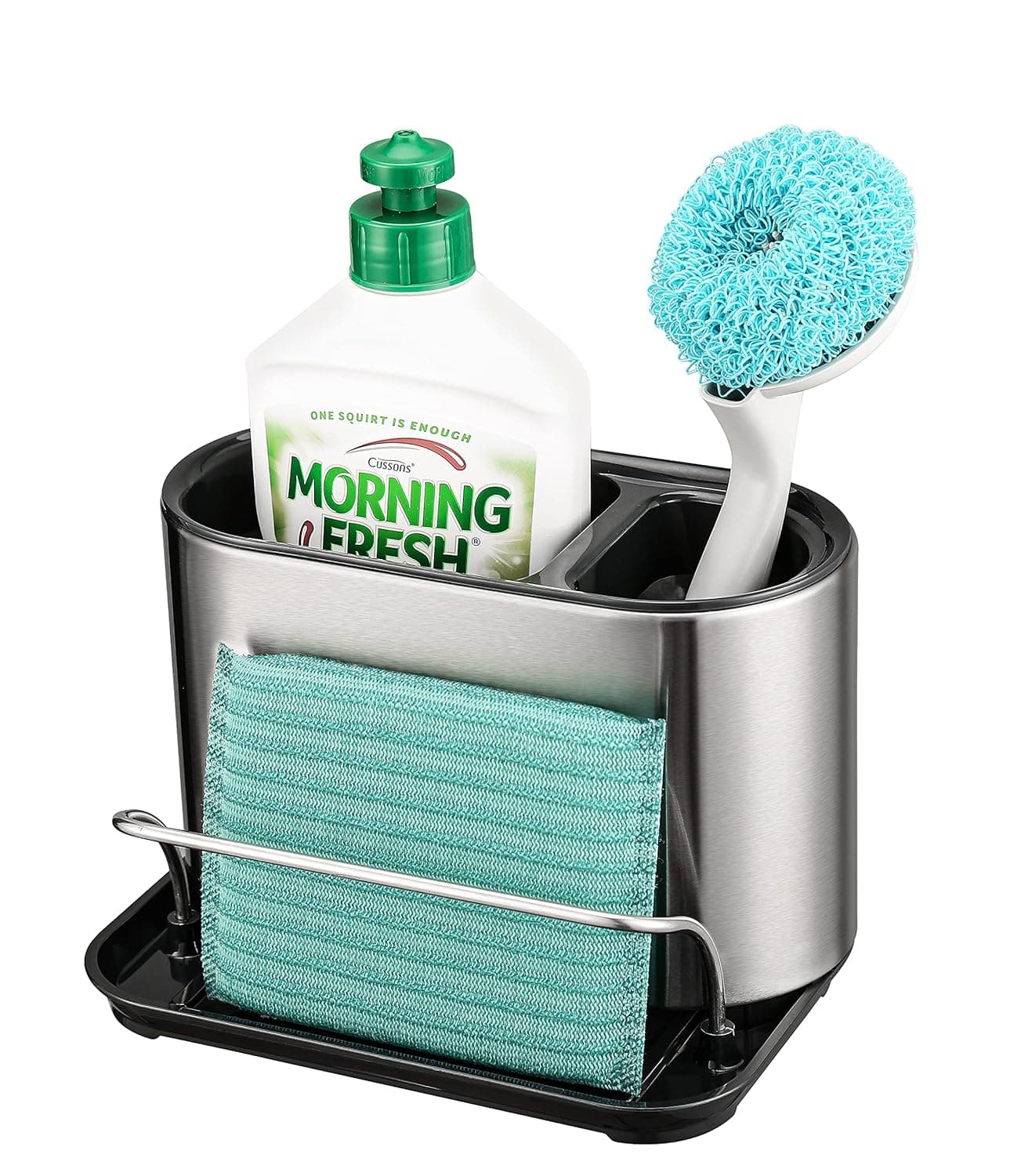 ARHAT ORGANIZERS Kitchen Sink Organiser Stainless Steel Caddy Sponge Holder for Kitchen Sink with Drain Tray Rustproof SpaceSaving