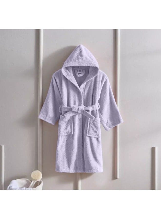 Daffodil (Lilac) Premium 12 Year Kids Hooded Bathrobe (125x133 Cm) Terry Cotton, Highly Absorbent and Quick dry, Hotel and Spa Quality Bathrobe for Boy and Girl-400 Gsm