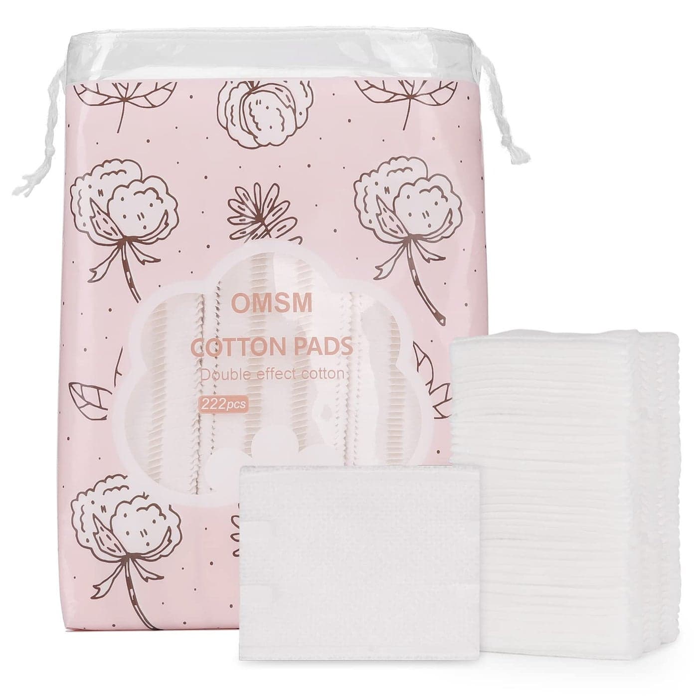 OMSM Cotton Pads Facial Lip Eye Makeup Remover Pads100 Pure Cotton Effective Cosmetic Cotton SquaresHypoallergenic LintFree222PCS