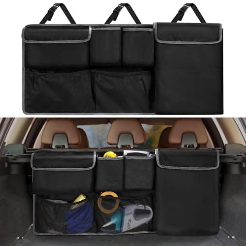 XHRING Car Trunk Organizer Storage Backseat Hanging Bag for Jeep Wrangler Grand Cherokee Renegade Cherokee Compass JL Wagoneer Patriot Liberty JK TJ Commander 2/4 Door SUV Accessories 2000-2024 2025