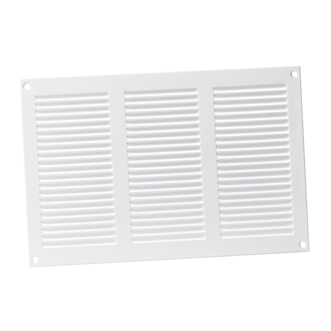 EUROPLAST White 10x6 Duct Opening Vent Cover with Screen Mesh Metal Air Return Grille HVAC Vent Register Ceiling and Wall Vent Cover Outside Dimensions 1181w x 787h