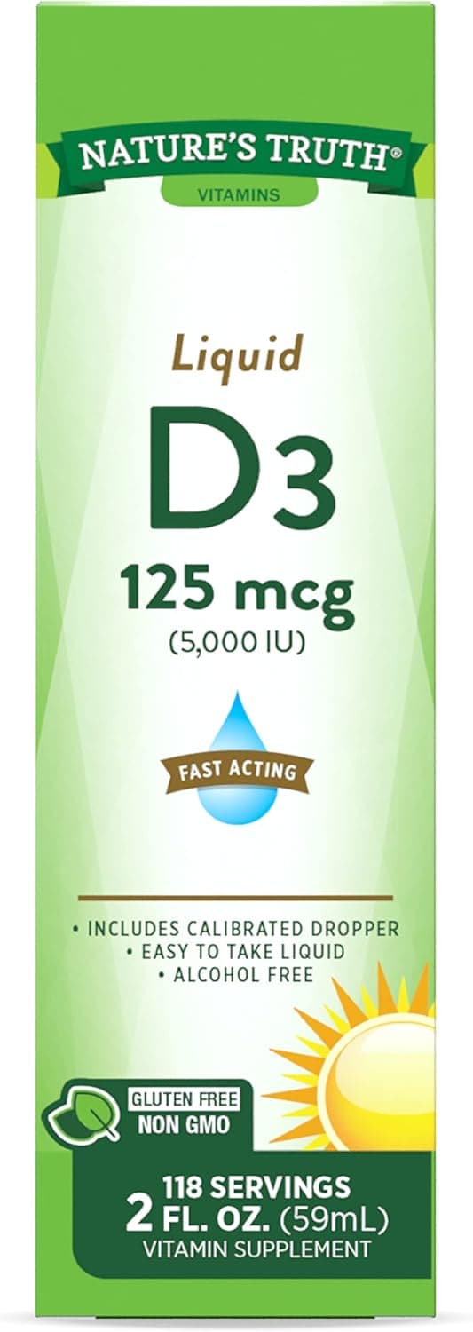 Liquid Vitamin D3 125 mcg 2 Fl Oz Supplement
