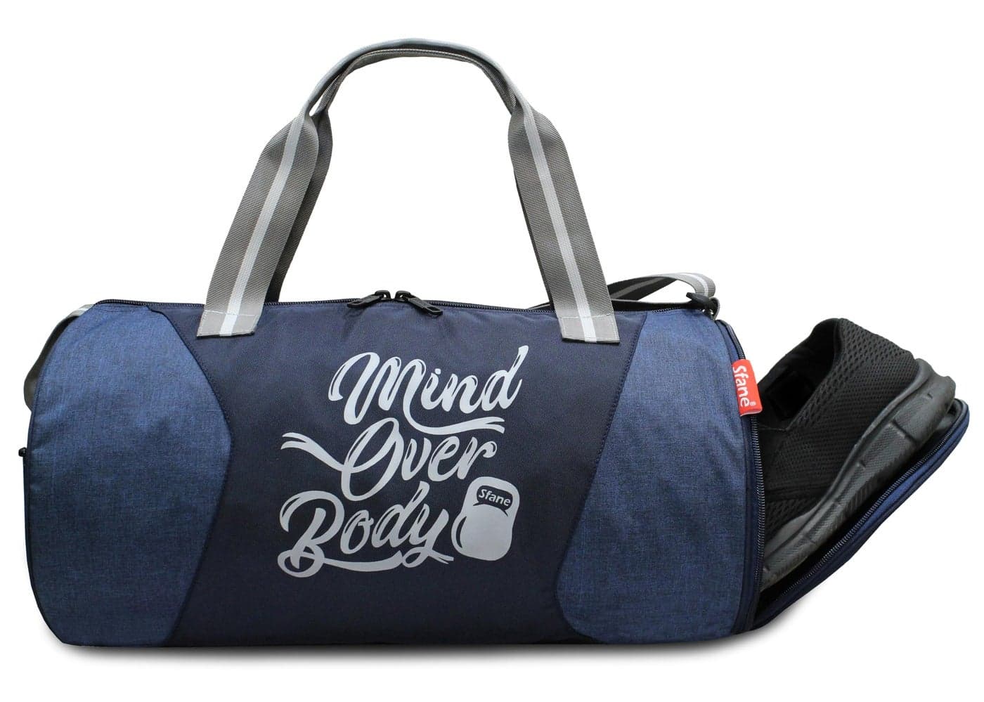 Sfane Polyester Duffle/Gym Bag/Sports Bags/Gym Bag with Separate Shoe Compartment (Navy)