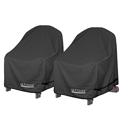 ULTCOVER Waterproof Patio Adirondack Chair Cover 2 Pack for Outdoor Chair Size Upto 32W x 38D x 36H inch Black