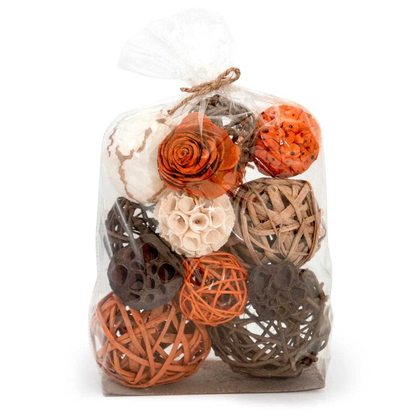 ANDALUCA Large Decorative Vase Filler Bag with Orbs Balls Sunset Orange