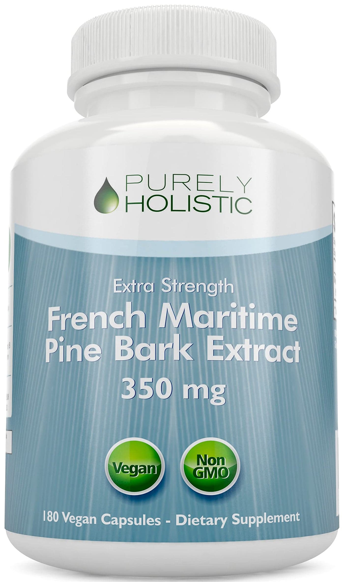 Purely Holistic Pine Bark Extract 350mg 180 Vegan Capsules 95 Proanthocyanidins French Maritime Pine Bark Extract Non GMO Pesticide Free Antioxidant Supplement