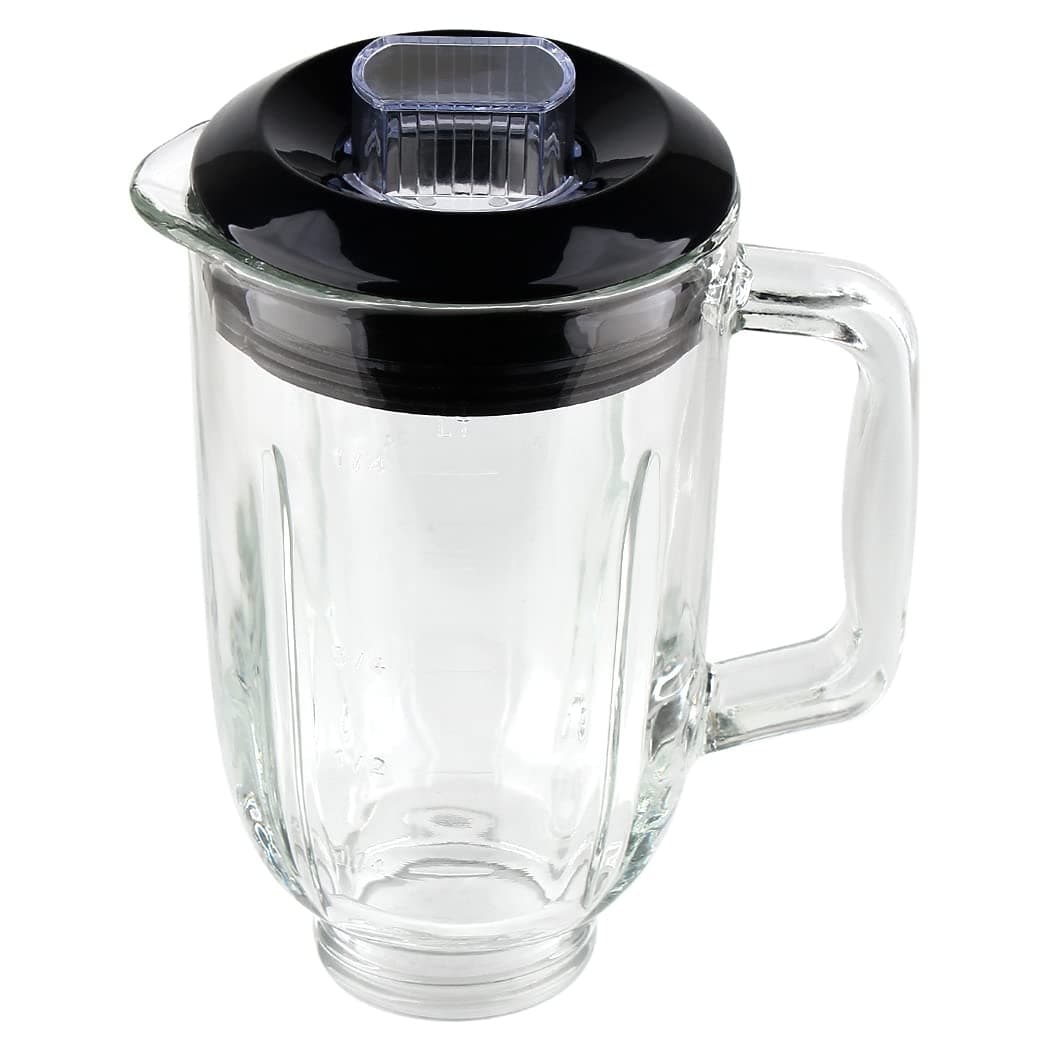 Veterger Replacement Parts 5Cups Glass jar with lidCompatible with BLACKDECKER 10Speed Blender BL2010BPABL2010BP BL2020S BL2020 BL2010BG
