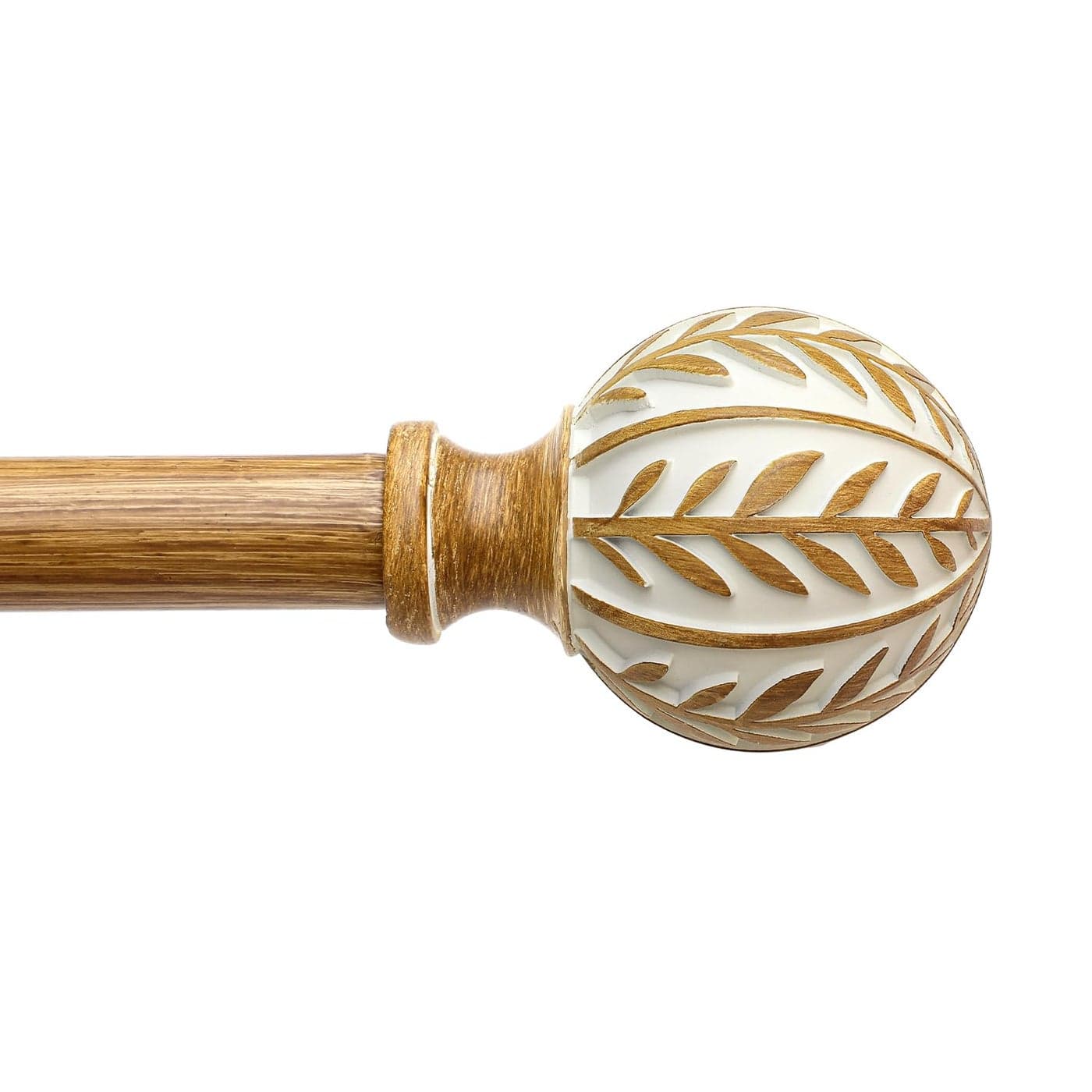 QDWIS Boho Wood Curtain Rods for Windows 48 to 84 inch1 Adjustable Heavy Duty Window Curtain Rod with Imitation Wood Grain FinialsRustic Decorative Drapery Rods SetSize3688Maple Wood