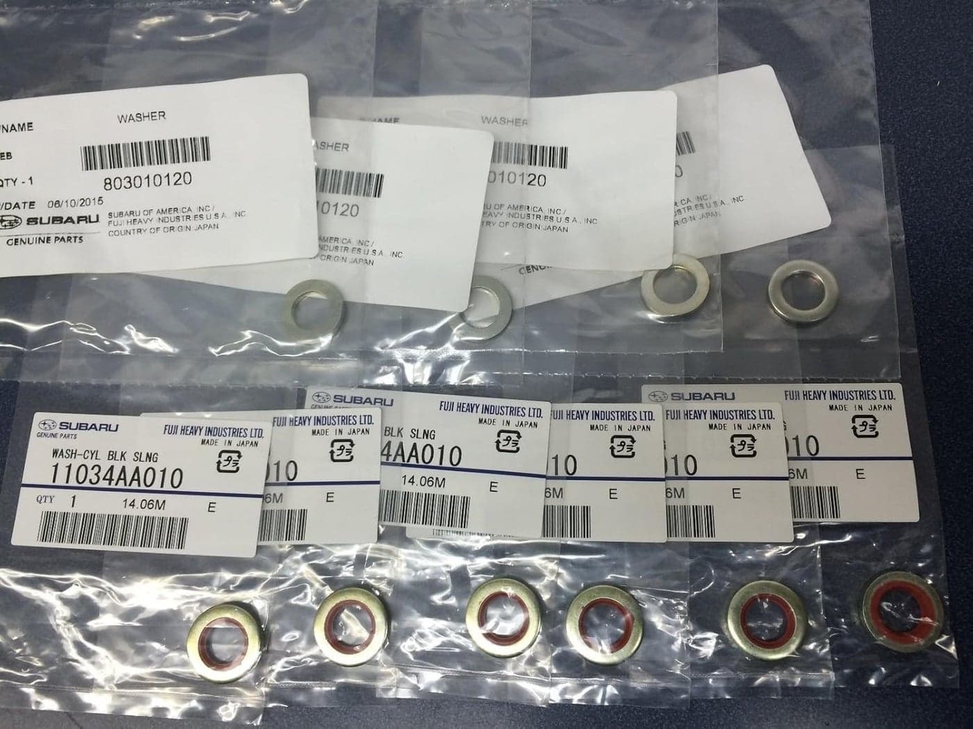 Subaru Block Main Case Bolts Seals for EJ205 EJ257 Turbo OEM