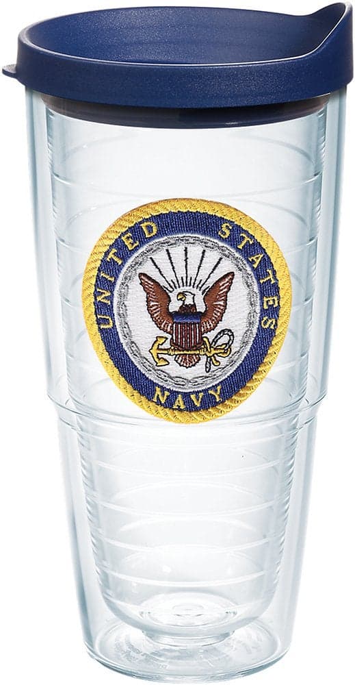 Tervis Navy Logo Made in USA Double Walled Insulated Tumbler Travel Cup Keeps Drinks Cold Hot 24oz Classic
