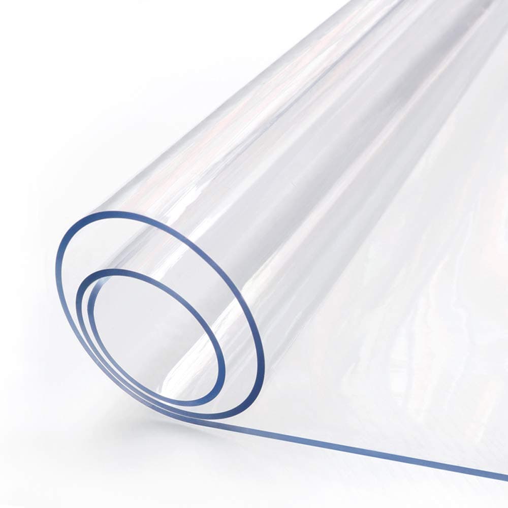 38 Inch Square Clear Plastic Dining Room Table Protector Tablecloth Desk Pad Mat Wooden Furniture Coffee End Office Conference Dinner Table Cloth Top Protection Countertop Cover Waterproof PVC Vinyl