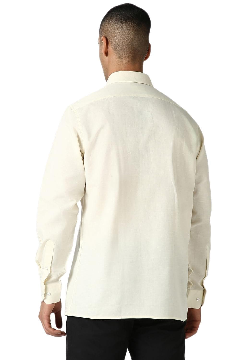Van Heusen Men's Regular Fit Shirt (VHSFFCUBU72579_Light Yellow