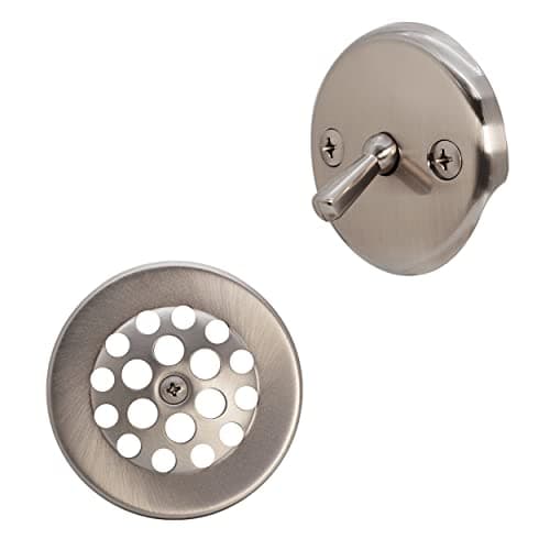 Westbrass R92-07 3-1/8" Trip Lever Tub Trim Set with 2-Hole Overflow Faceplate, Satin Nickel
