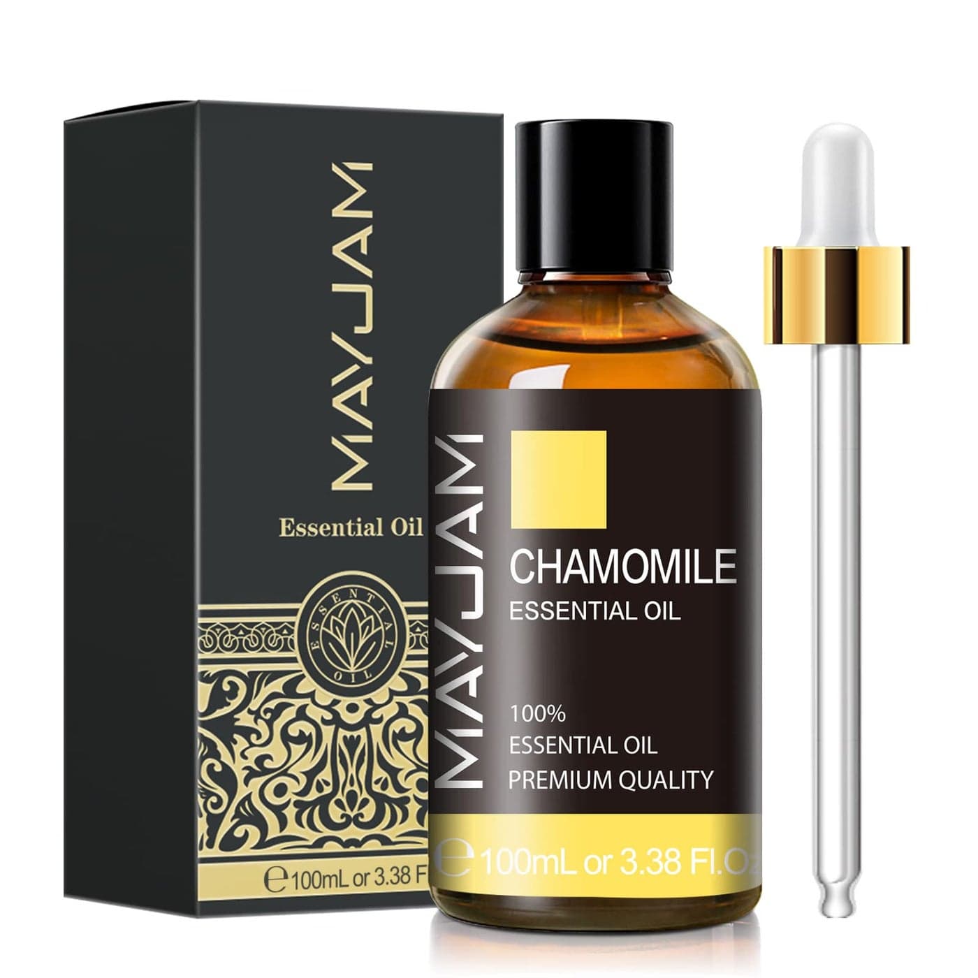 Chamomile Essential Oil(100ml) - MAYJAM 3.38fl.oz Pure Essential Oils - Use in Aromatherapy, Massage Blend & Diffusers - Chamomile Oil