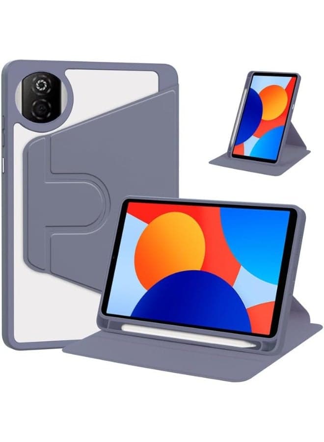 Folio Flip Smart Tablet Cover with 360 Degree Swivel Stand and Pen Holder for Honor Pad X7 8.7 Inch 2025 in Lavender