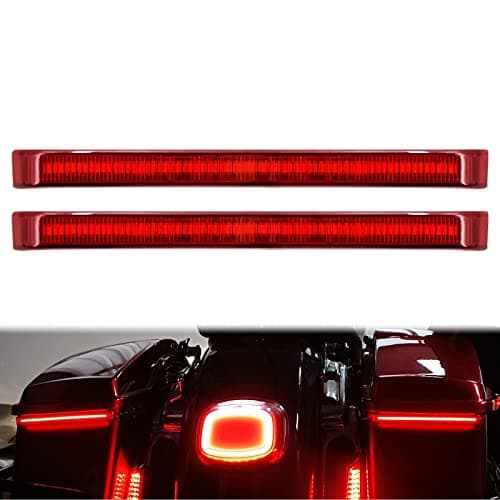 HDBUBALUS Saddlebag Tail Light LED Running Brake Sequential Turn Signal Lamp Fit for Harley Touring Street Gilde Road Gilde Road King Electra Glide Ultra Limited 2014-2023 (Color: Red)