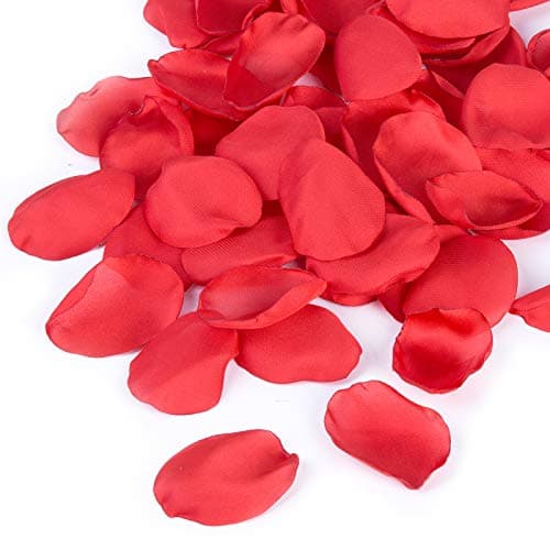 NEATICOO 300pcs Artificial Red Rose Petals for Romantic Night Flower Girl Silk Flower Petals for Wedding Aisle Table Centerpieces Confetti Party Favors Table Decoration(Red)