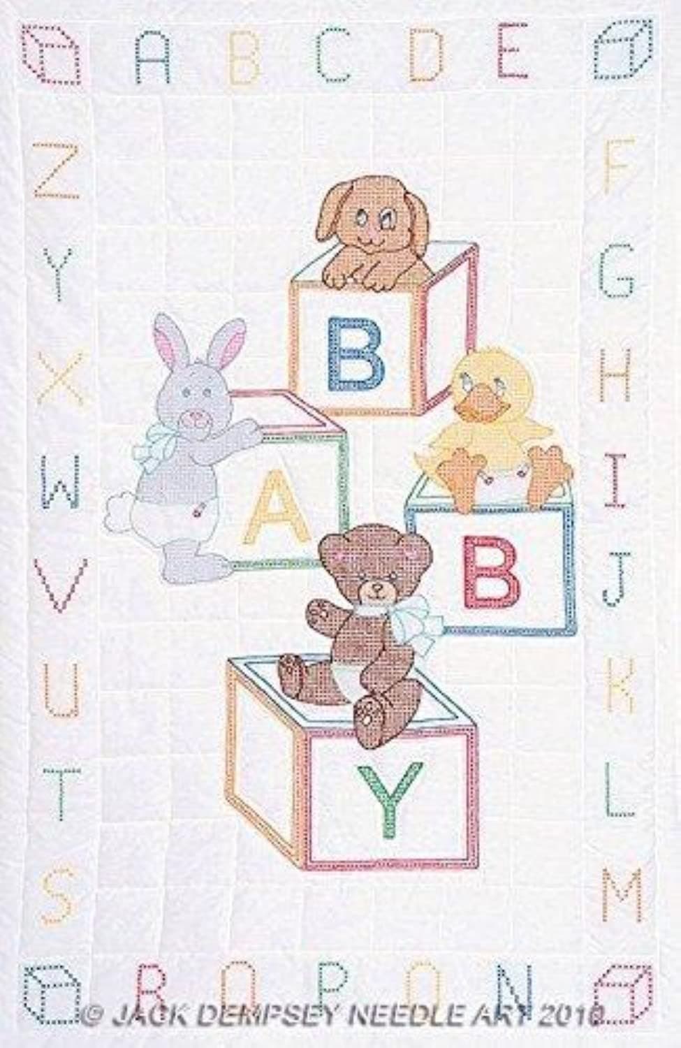 Jack Dempsey Needle Art Baby Blocks Crib Quilt Top