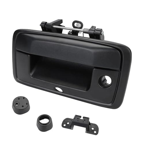 JDMON Black Tailgate Door Handle W/Lock & Camera Hole Replaces# 23128692 23448681 Replacement for Chevy Silverado GMC Sierra 1500 4.3L 5.3L 6.2L V6 V8 2014-2015 2500 3500 HD 2015 Rear Latch Handle